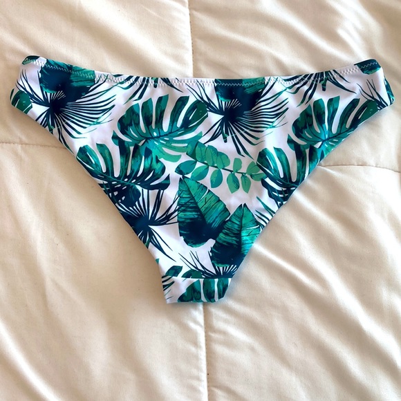 Seamless Swim Bottom- green palm tree leaves design - Picture 2 of 3